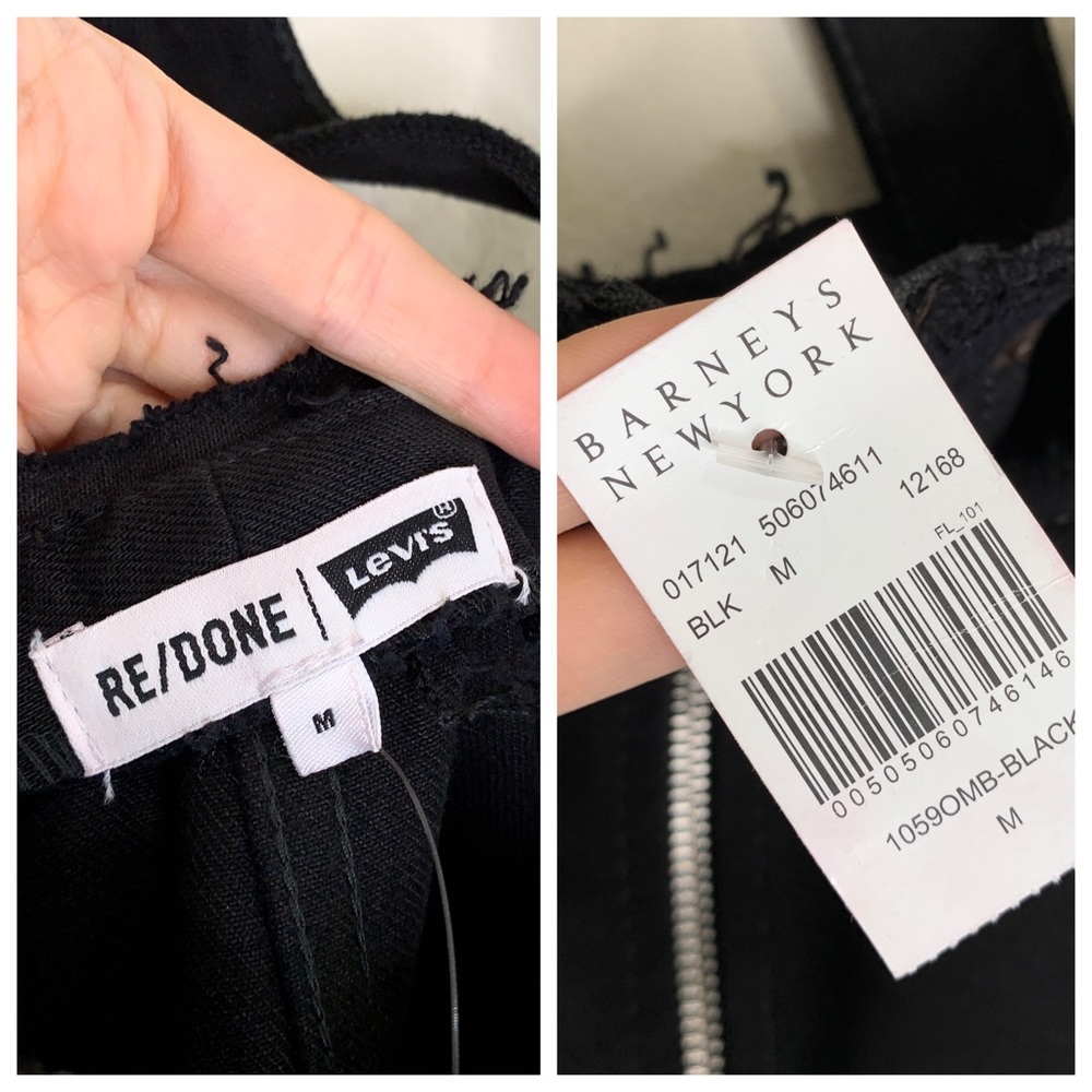 NEW RE/DONE Levi’s Overall Denim Mini Dress (Sz M) Reworked Vintage Black - Picture 14 of 16